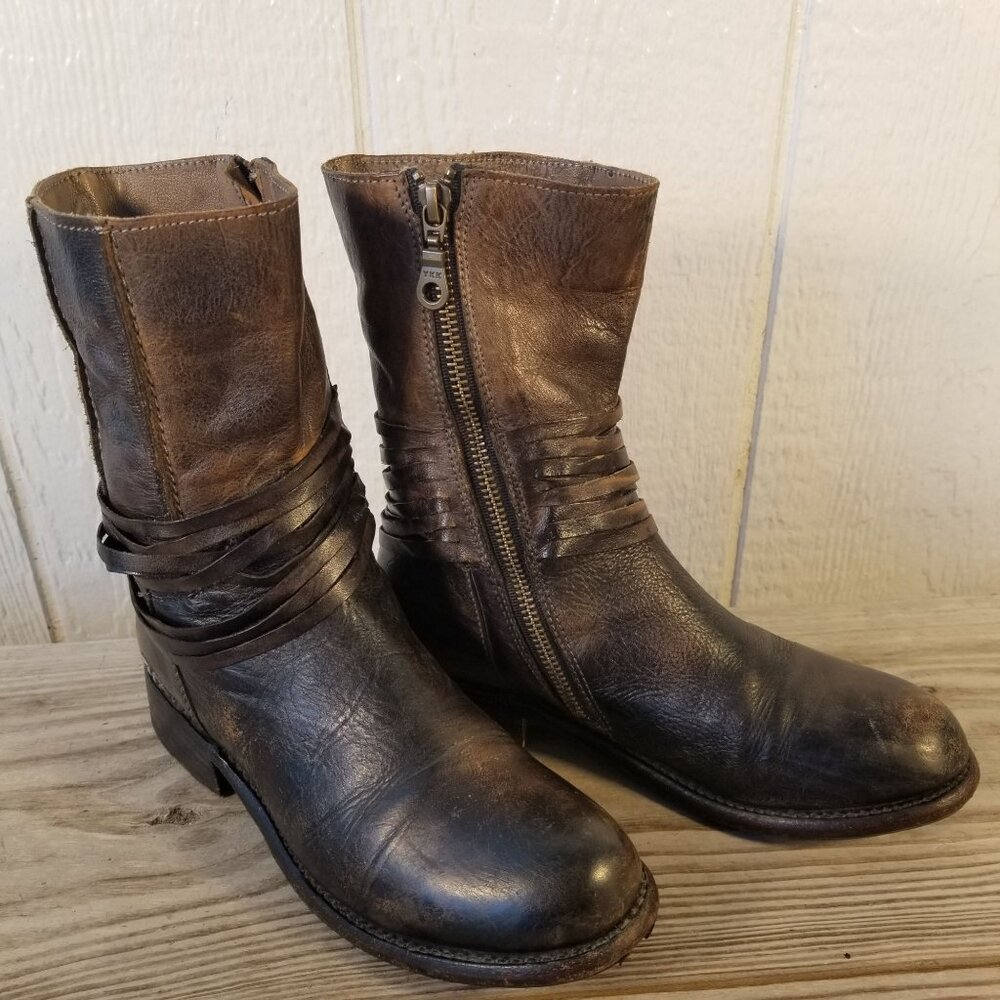 Bed|Stü Cobbler Series Teak Rampton Womens Leather 8in Side Zip Boots 6 B